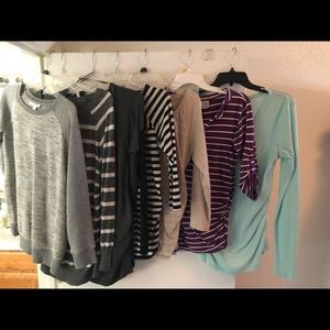 MATERNITY fall blouse/top lot (7 pieces)